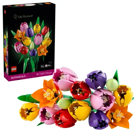 Tulipáncsokor – A doboz és a megépített csokor