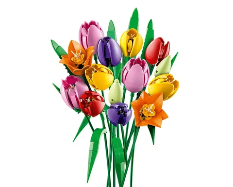 Tulipáncsokor – A tulipáncsokor állítva, szárakkal